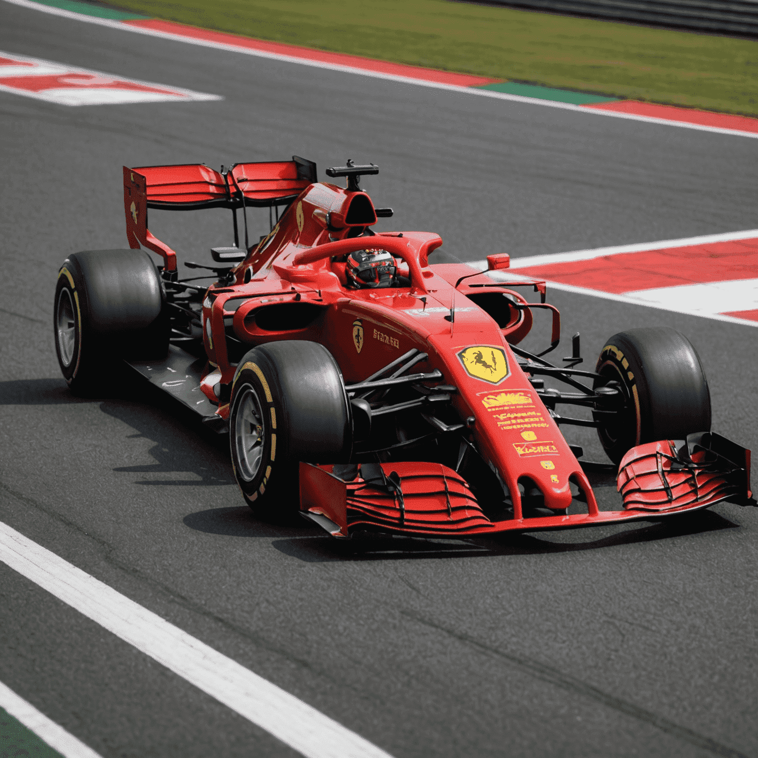 Ferrari's latest Formula 1 car on the track, showcasing its sleek red design with prominent Prancing Horse logo